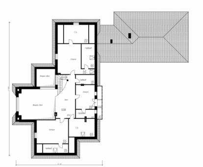 Проект индивидуального одноэтажного  жилого дома с мансардой
